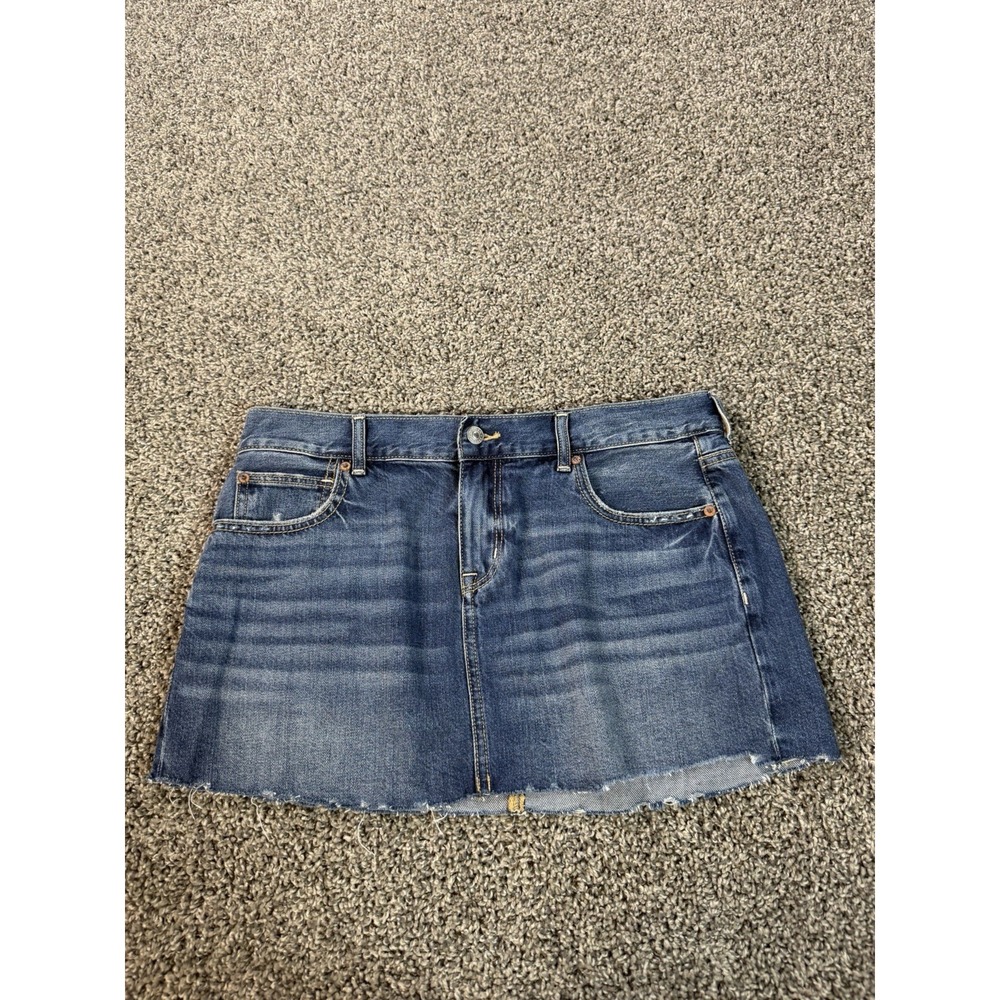 American Eagle Denim Low Rise Mini Skirt Women's Size 12 Blue